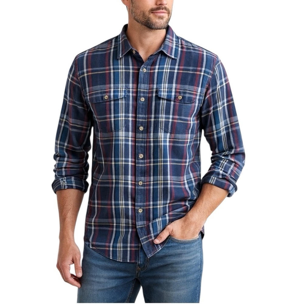 Eddie Bauer Men’s Long Sleeve Cotton Plaid Shirt XXL